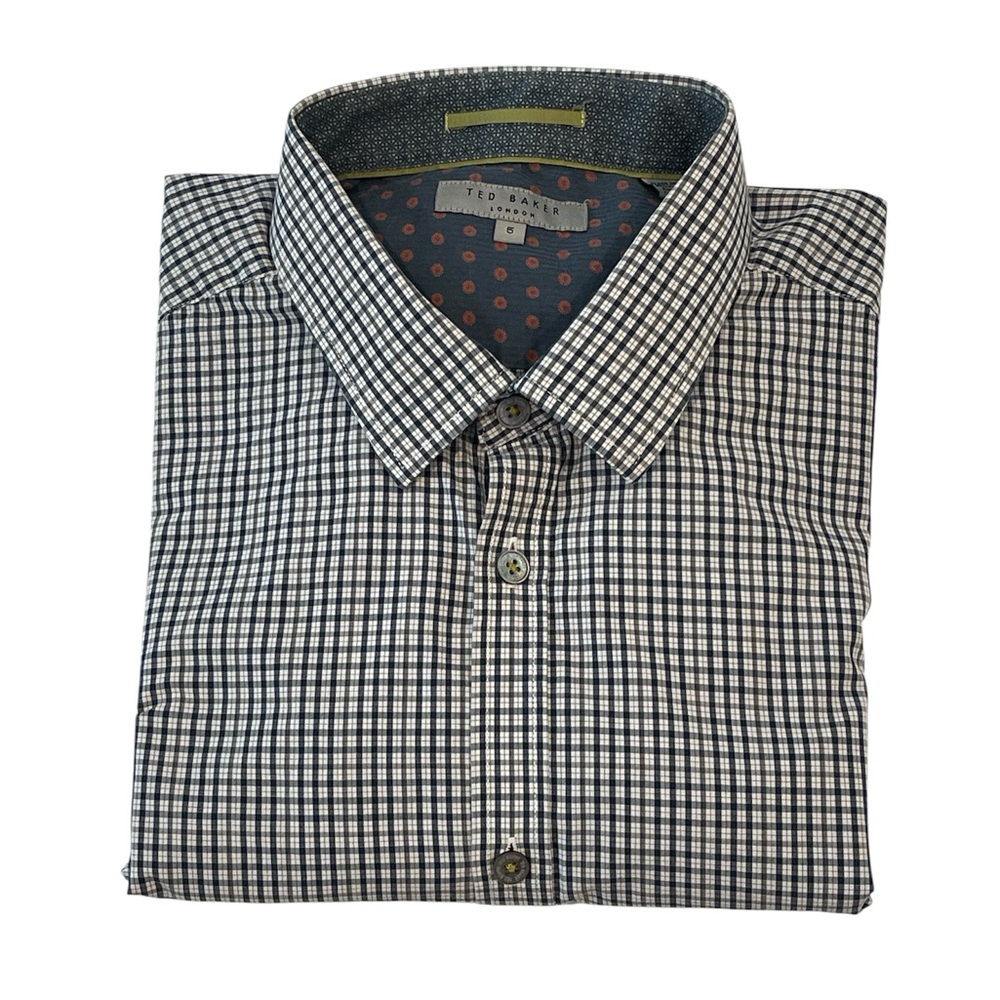 Ted Baker Black and White Checkered Casual Button Down Shirt